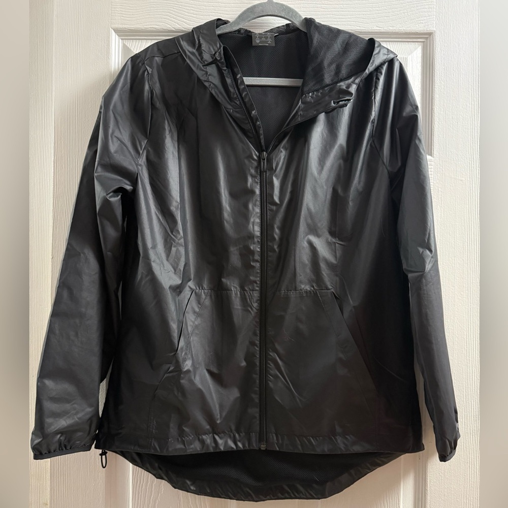 Adidas Linear Windbreaker Black Hooded Full Zip Jacket Women's Size Large